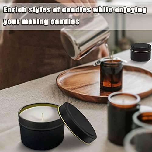 24 Pack Black Candle Tins for DIY Candle Making