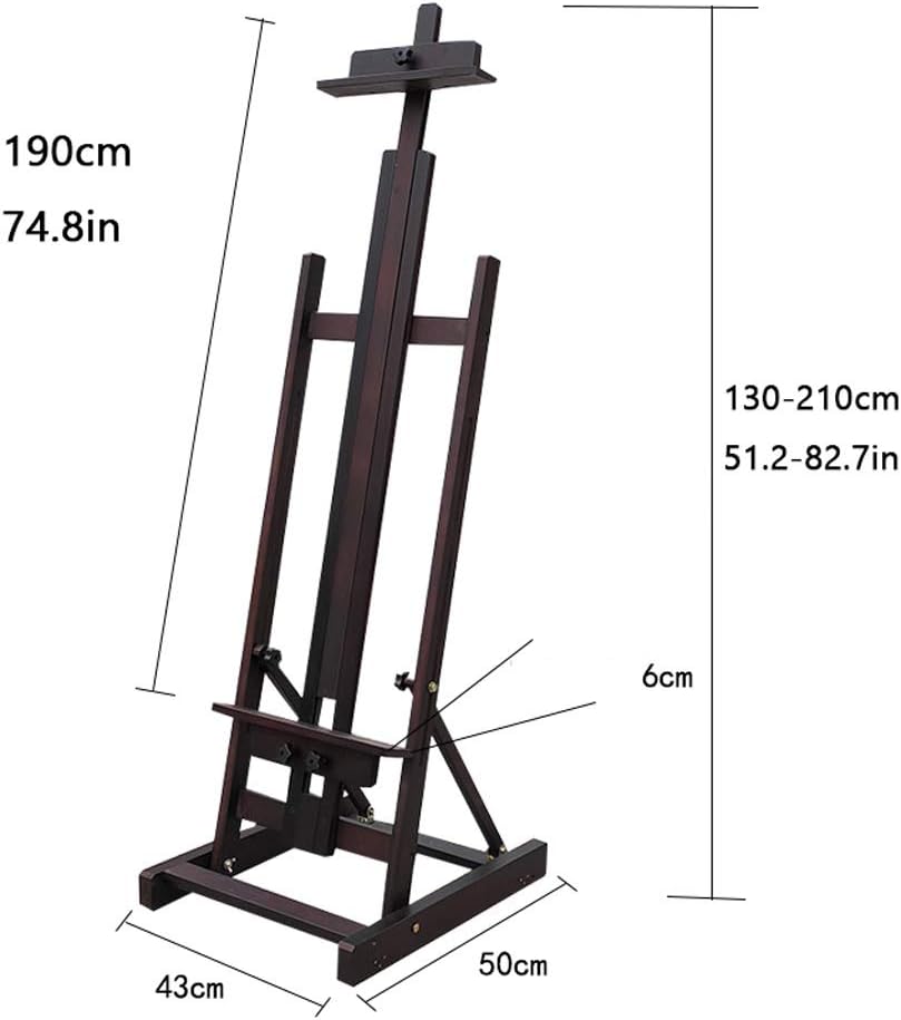 Canvas Display Stand with Adjustable Height Red Beech Wood Easel