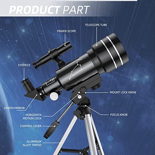 Beginner Telescope for Adults and Kids 70mm Aperture