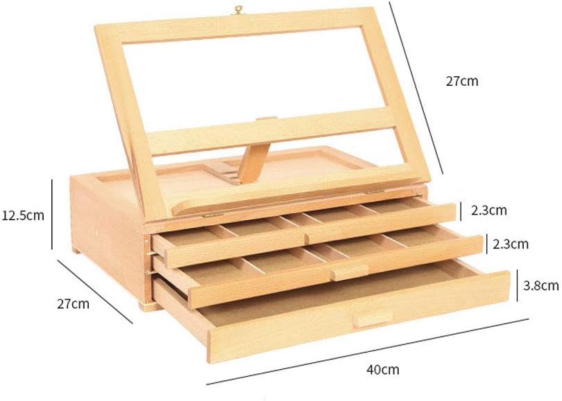 Red Beech Three-Layer Drawing Easel with Storage Box
