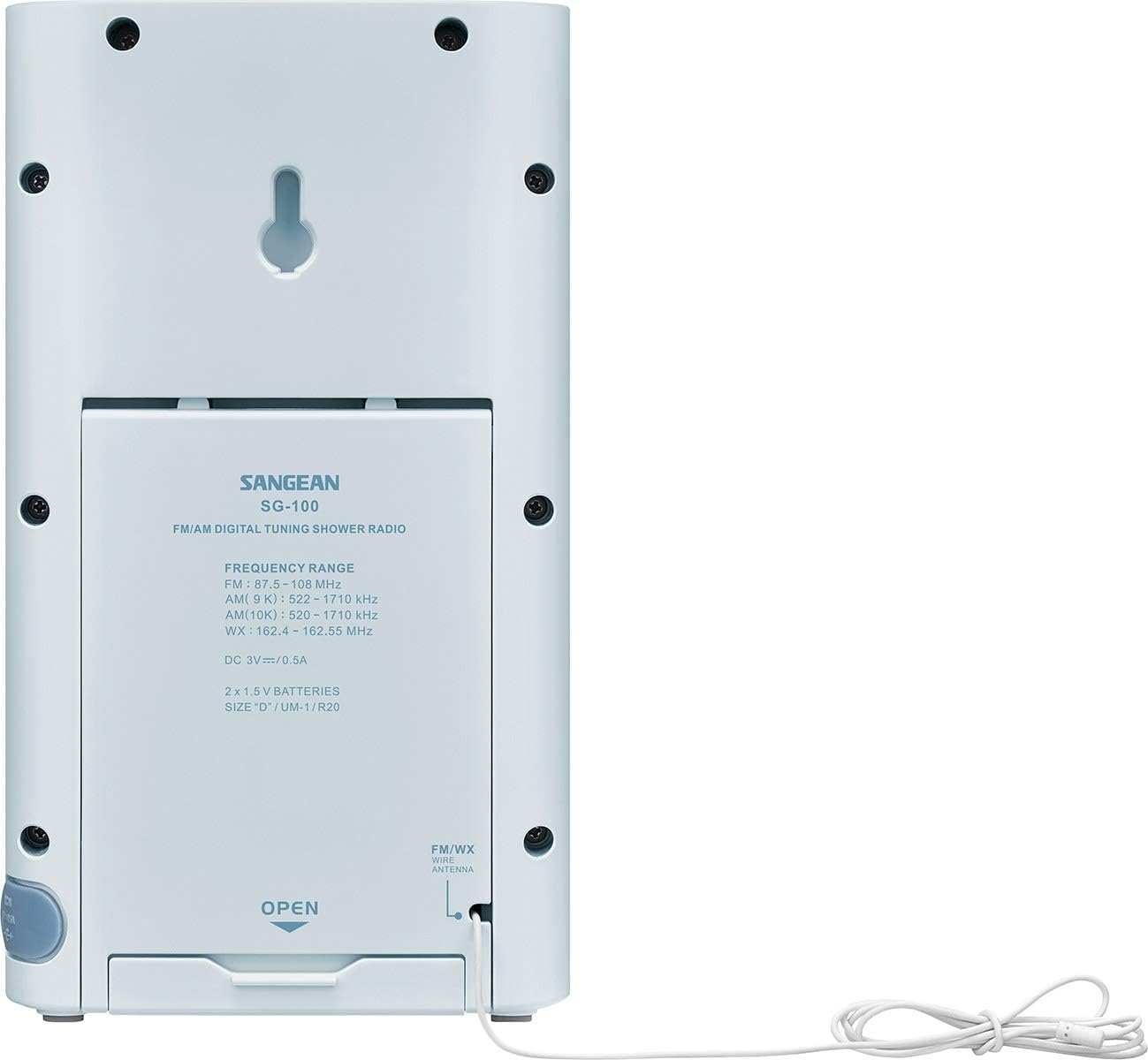 Sangean SG-100 Waterproof Shower Radio with Weather Alert