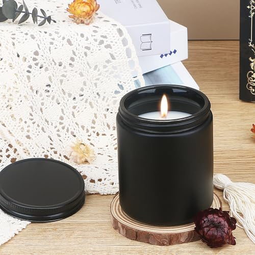 MILIVIXAY 20 Pack Matte Black Candle Jars with Lids