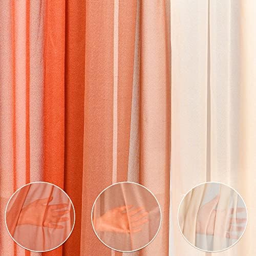 DearHouse 3 Panel Wedding Arch Draping Fabric 295 x 18ft Pearl Sheer Drapes