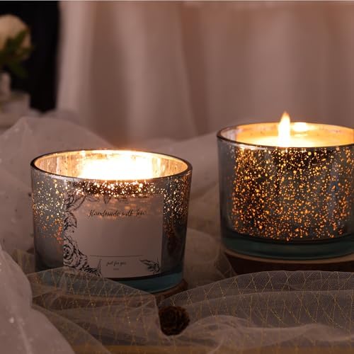 Simeitol 6pc 16oz Blue Candle Jars with Lids