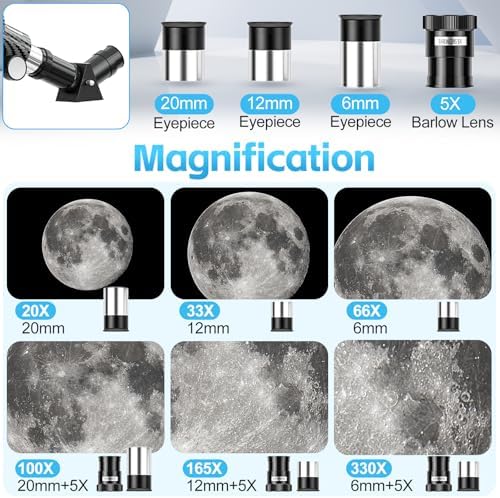 70mm Aperture Telescope for Adults Kids with Phone Adapter and Tripod