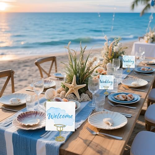 32PCS Gold Graduation Cap Table Number Holders