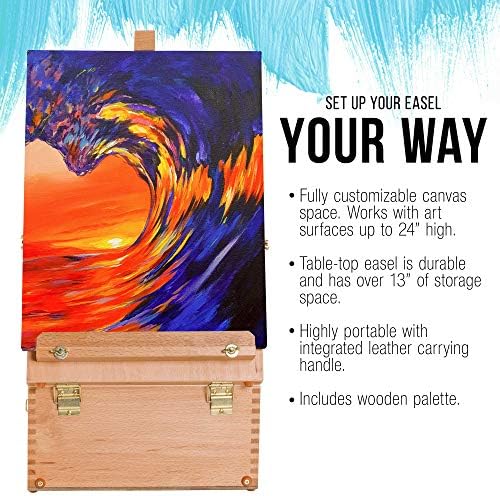 US Art Supply Extra Large 2 Drawer Wood Easel with Storage