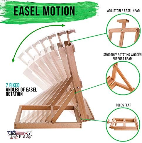 US Art Supply Venice H-Frame Tabletop Easel