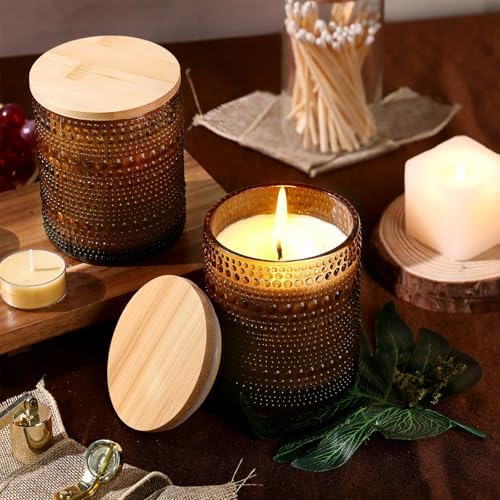 14oz Amber Glass Candle Jars 6 Pack for Candle Making