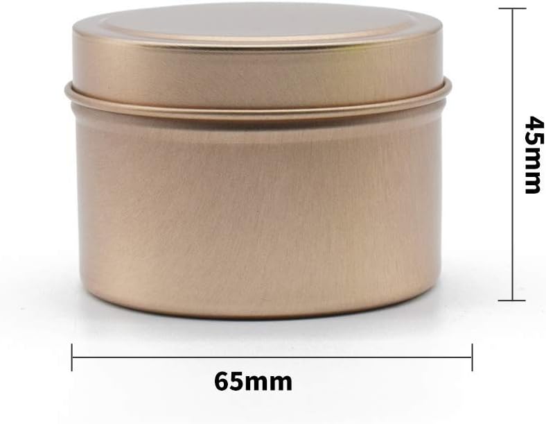 TJH 24 Piece Candle Tin Set with Lids Frosted Gold