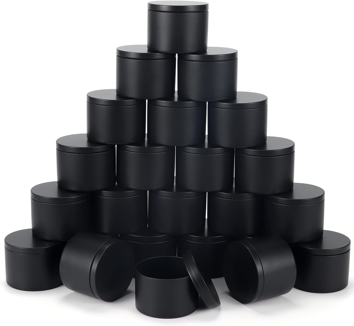 Sonviitins 8 oz Black Candle Tins 24 Pack