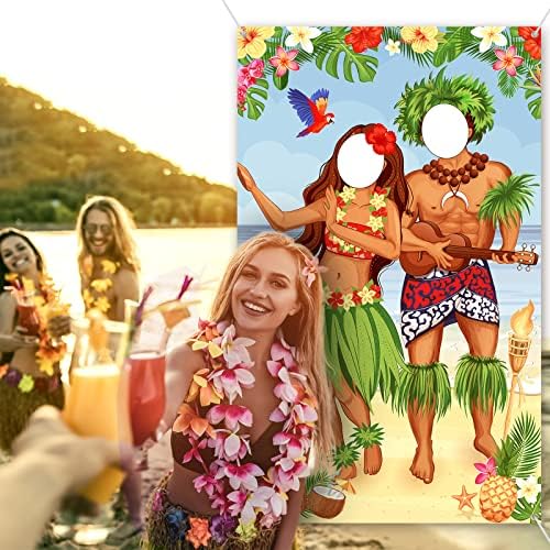 Frienda Luau Couple Photo Door Banner for Tropical Party