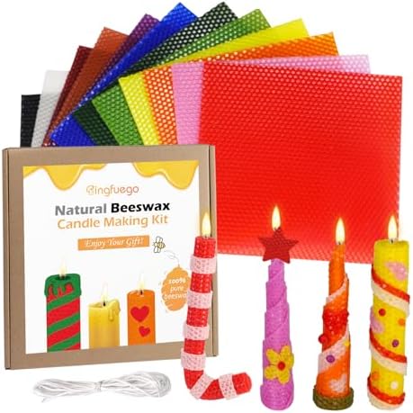 Bingfuego Beeswax Candle Making Kit for Kids 12 Sheets