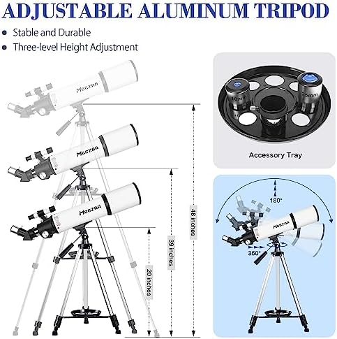 MEEZAA High-Powered Refractor Telescope with Phone Adapter