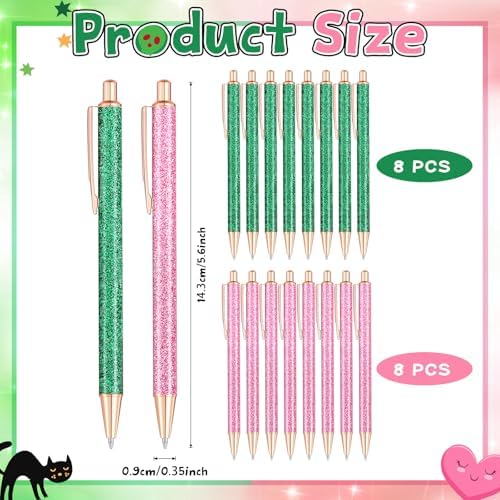 16 Pcs Princess and Witch Glitter Ballpoint Pens