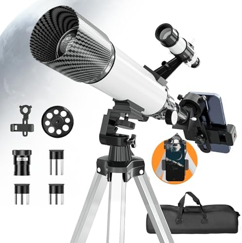 70mm Aperture Telescope for Adults Kids with Phone Adapter and Tripod