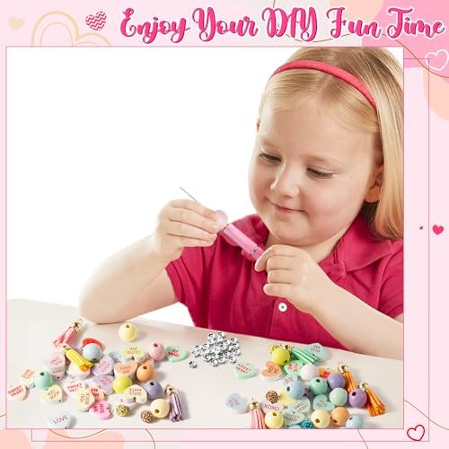 Valentines Day Beadable Pens Craft Kit - 188pcs