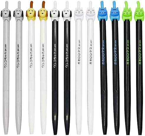 Maydahui 12 Pcs Cute Cat Dog Tail Clicker Pens