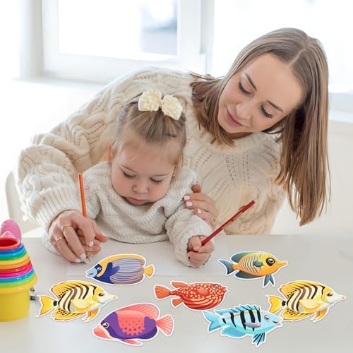 60PCS Tropical Fish Cutouts for Classroom Decorations