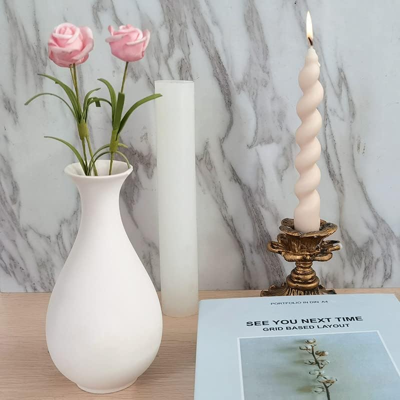 3D Twisted Taper Silicone Candle Molds for Crafting