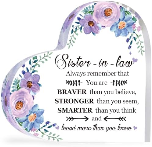 Tuanse Sister-in-Law Gift Acrylic Heart Keepsake