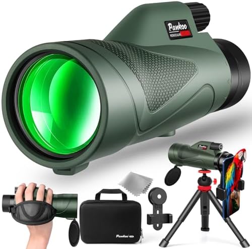 12x60 HD Monocular Telescope with Smartphone Adapter and Tripod Hand Strap