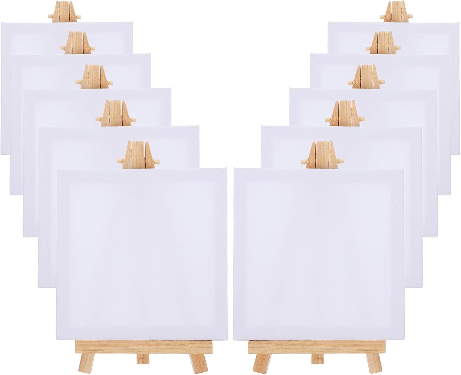 10 Pack Mini Canvas and Easel Set for Art Creation