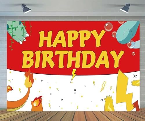 7x5ft Cartoon Game Birthday Backdrop Red and White