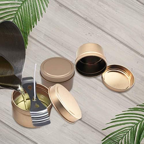TJH 24 Piece Candle Tin Set with Lids Frosted Gold