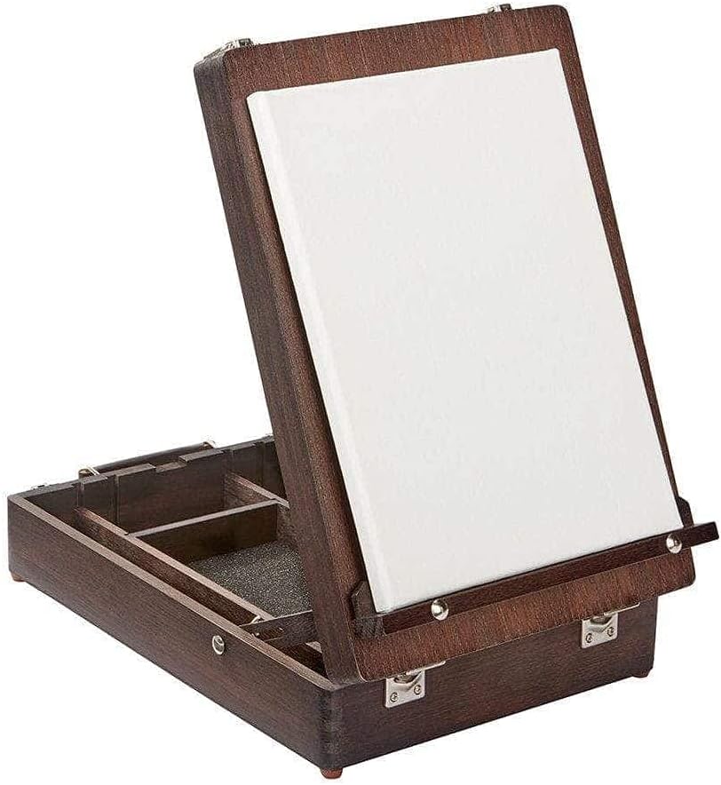KINGART Adjustable Wood Table Sketchbox Easel