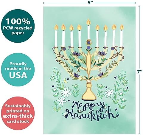 Tree-Free Greetings Hanukkah Card Set - 10 Cards with Envelopes