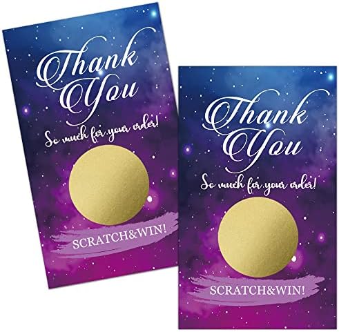 Haizct 50 Pack Thank You Scratch Off Cards for Events