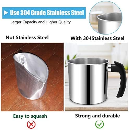 DINGPAI 44oz Double Boiler Candle Melting Pot with Spoon