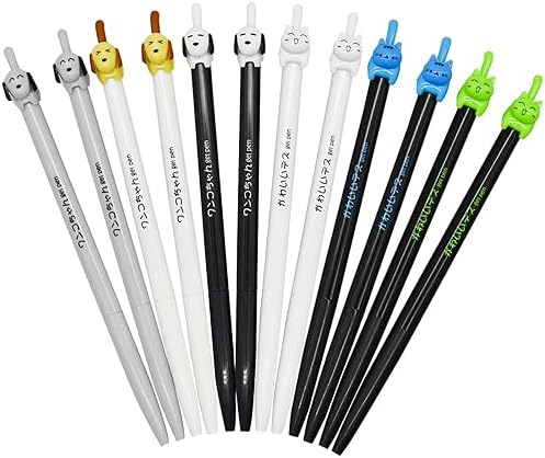 Maydahui 12 Pcs Cute Cat Dog Tail Clicker Pens