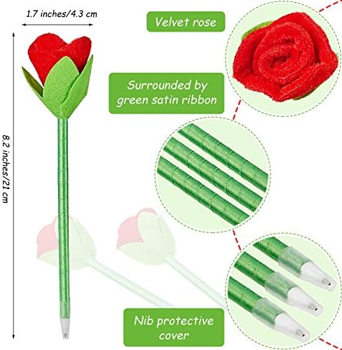 Zonon Valentines Day Rose Design Pens Set of 24