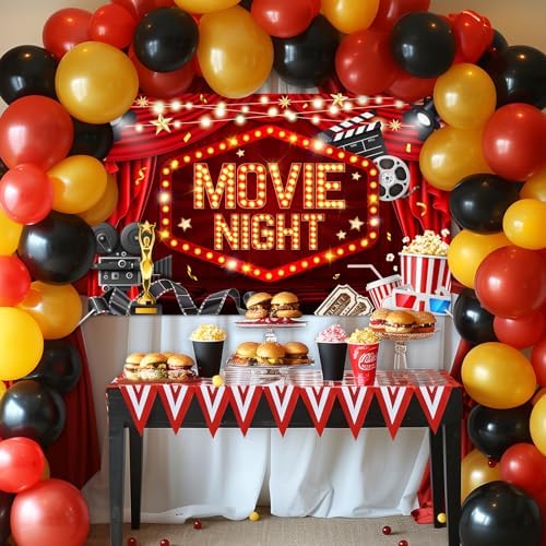 Mocsicka Movie Night Backdrop Banner 6x36ft