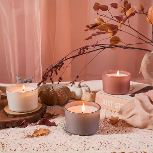 CONNOO 15 Pack 4oz Glass Candle Jars with Airtight Bamboo Lids