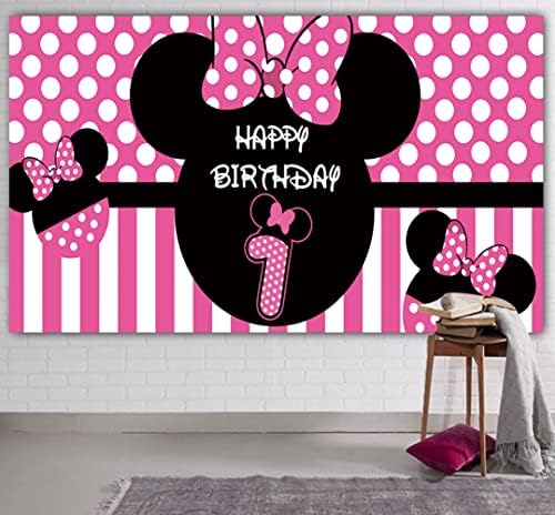 Minnie Mouse 1st Birthday Backdrop Banner