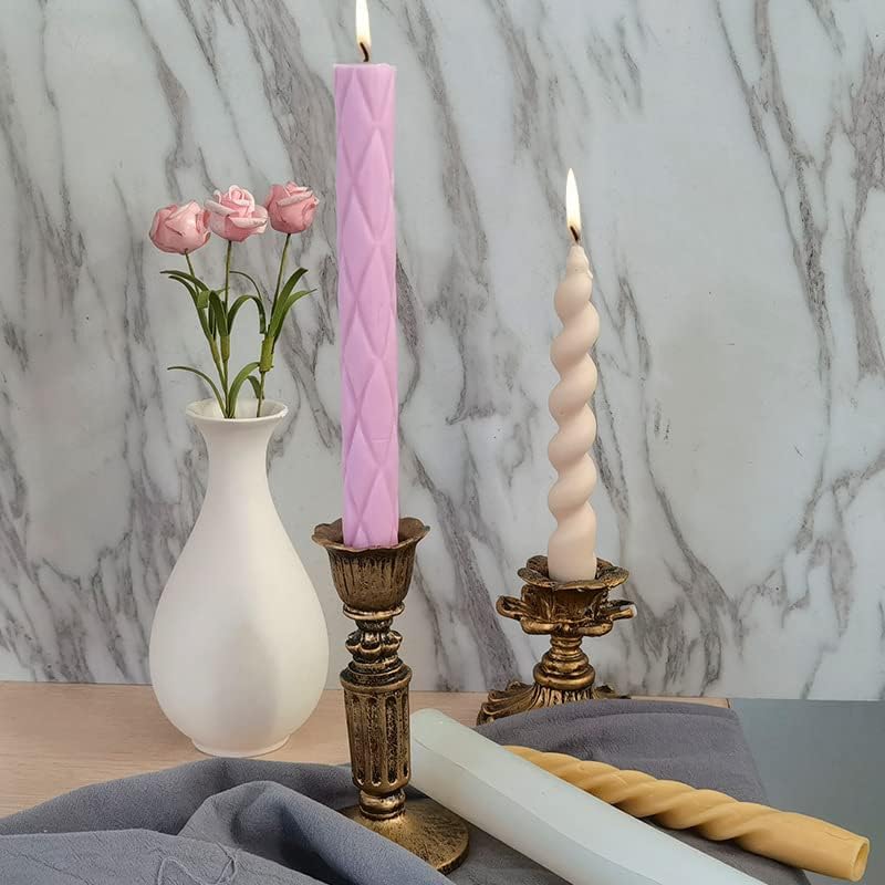 3D Twisted Taper Silicone Candle Molds for Crafting