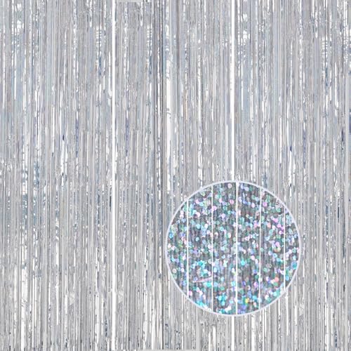 3 Pack Foil Fringe Backdrop for Party Decor