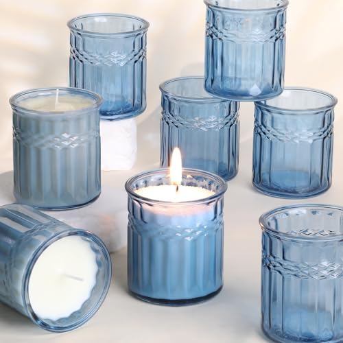 10pcs 7oz Blue Candle Jars for Making Candles