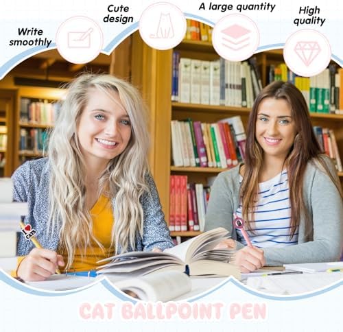 9 Pcs Cat Ballpoint Pens Set Cute Fun Writing Pens