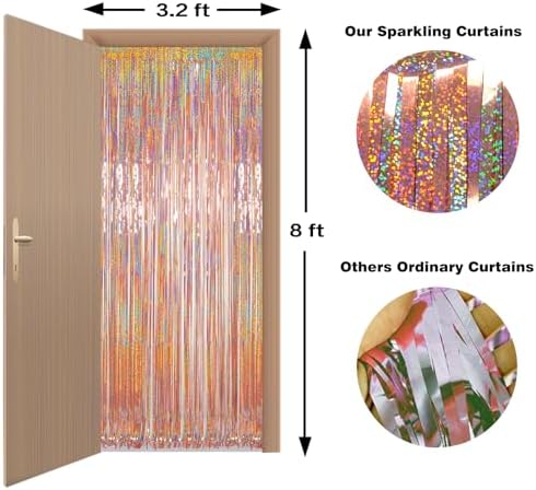 Melsan Foil Fringe Backdrop 2 Pack Rose Gold