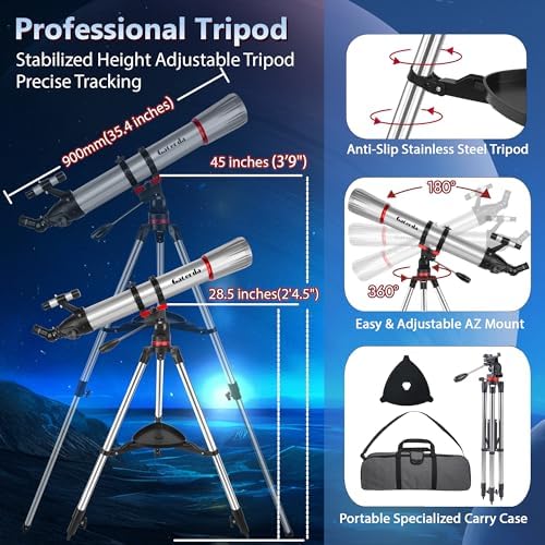 Gaterda 90mm Refractor Telescope for Adults