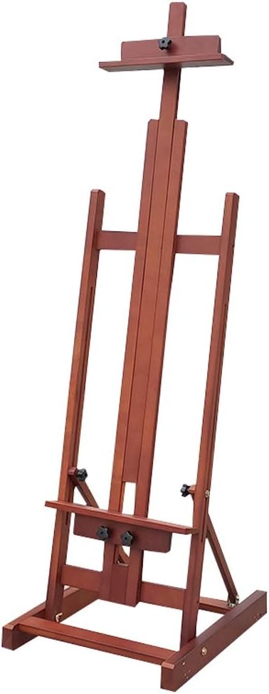 Canvas Display Stand with Adjustable Height Red Beech Wood Easel