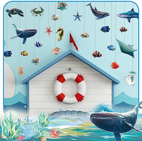 Fulmoon 62 Pcs Ocean Animal Cutouts Classroom Decorations