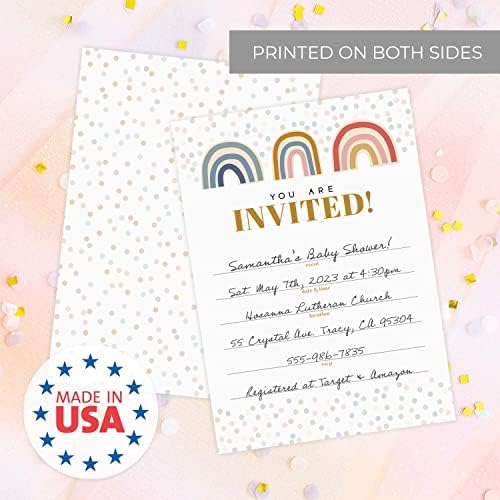Modern Rainbow Fill In Invites 25 Cards With Envelopes