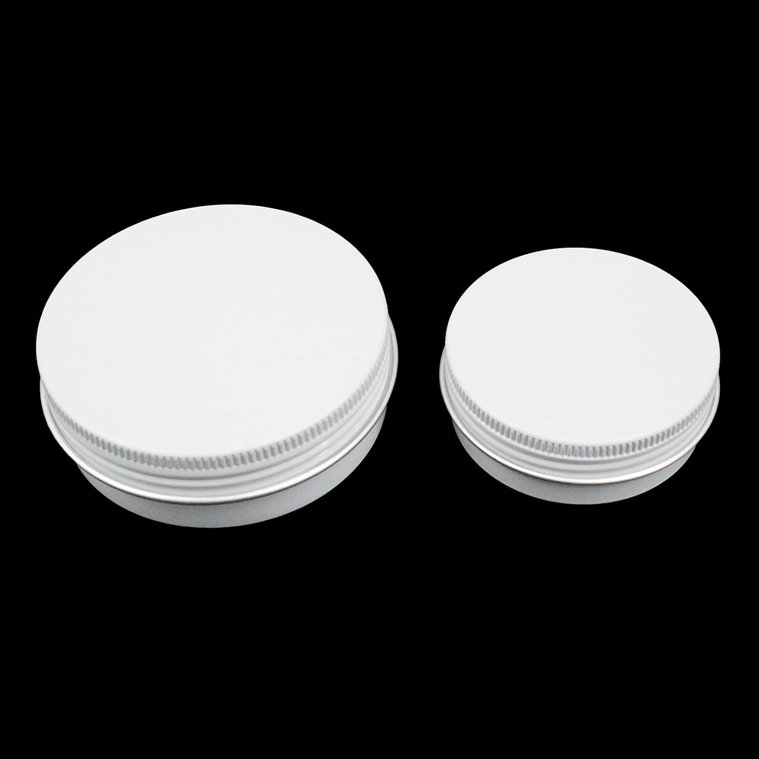 32 Piece White Round Aluminum Tin Cans with Screw Lids