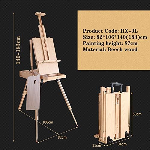 Red Easel Stand with Wheels and Drawer
