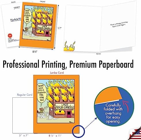 NobleWorks 1 Large Happy Birthday Card Funny Cartoon Greeting Card